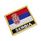 BP0425N-001 Bandeira Sérvia Patch Bordado 7,5x6,3cm