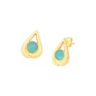 Br Brinco Gota Classica Agata Azul Céu Dourado Lizzy Fatin Br Brinco Gota Classica Agata Azul Céu Dourado Lizzy Fatin