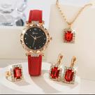 BR Relógio e Acessórios Conjunto 6 peças Pulseiras Brincos Colar Anel Lindo Presente Mães Namorada