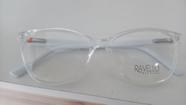BR3051_Armação de acetato transparente Aro redondo pequeno com haste branca BR3051_Armação de acetato transparente Aro redondo pequeno com haste branca