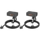 Braçadeira de mesa Power Strip HOPOW, 4 tomadas, 4 tomadas, cabo USB de 3 m