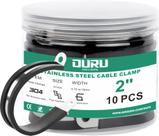 Braçadeiras de cabo de aço inoxidável OURU 51 mm pretas 10 unidades de 2 polegadas