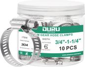 Braçadeiras de mangueira Worm Gear OURU em aço inoxidável 18-32 mm (10 unidades)