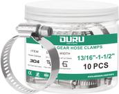 Braçadeiras de mangueira Worm Gear OURU em aço inoxidável 21-38 mm (10 unidades)