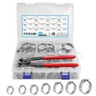 Braçadeiras de ouvido PEROMI 210PCS de aço inoxidável 304 com pinça 6-36,1 mm