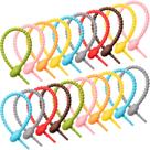 Braçadeiras de silicone Boao, 20 peças, clipes reutilizáveis de 22 cm