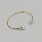 Bracelete 2 Bolinhas Pérola Folheado A Ouro 18K Antialérgico - RSPRI008