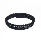 Bracelete 20cm Couro Preto Trançado E Shambala Vulcânica Bracelete 20cm Couro Preto Trançado E Shambala Vulcânica