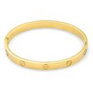 Bracelete Aço Dourado Relevo Circular