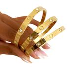 Bracelete aço inóx inspiração zircônias