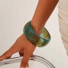 Bracelete Acrílico Verde Marrom Marmorizado Resina Grosso Largo-Pulseira Feminina Rígida Resinada Abaulada Colorida Bracelete Acrílico Verde Marrom Marmorizado Resina Grosso Largo-Pulseira Feminina Rígida Resinada Abaulada Colorida