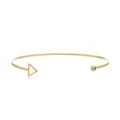 Bracelete Banhado A Ouro 18K Triângulo E Cristal