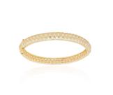 Bracelete Banhado a Ouro com Três Fileiras de Zircônias Cristais - Elegância e Sofisticação