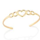 Bracelete banhado ouro 3x 24k 18k e 22k feminino pulseira 4 círculos vazados e 1 coração rommanel 552049 Bracelete banhado ouro 3x 24k 18k e 22k feminino pulseira 4 círculos vazados e 1 coração rommanel 552049
