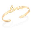 Bracelete banhado ouro 3x 24k 18k e 22k feminino pulseira escrito love rommanel 552044