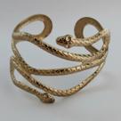 Bracelete Cobra De Metal Dourado Espiral Luxo Egípcio Grego Teatro Festas