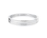Bracelete com Fileiras Trabalhadas e Detalhe em Zircônia Banhado a Ródio - 1,1 cm de Largura