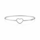 Bracelete Coração Vazado Banhado a Prata 925 Bracelete Coração Vazado Banhado a Prata 925
