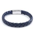 Bracelete Couro Trançado Rosso Fecho Steel Em Aço Inox