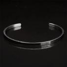 Bracelete cuff slim de aço prata