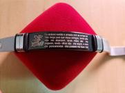 Bracelete de Aço Inox com Oração de São Jorge - Ajustável e Compacto