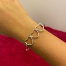 Bracelete De Corações 100% Prata925