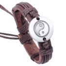 Bracelete de couro Yin Yangs Symbol para homens e mulheres
