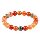 Bracelete de cristal natural frisado vermelho amarelo verde 9mm Bracelete de cristal natural frisado vermelho amarelo verde 9mm
