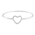 Bracelete De Prata 925 Fio Quadrado Com Coração 1.5mm 2,4g
