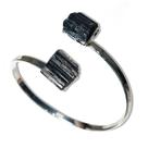 Bracelete de Turmalina Preta Ajustável Prateado Reff BT9739