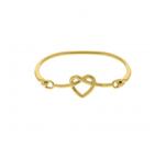 Bracelete dourado nó coração verniz italiano