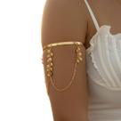 Bracelete Dourado Pingentes de Conchas Correntes Decorativas