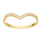 Bracelete em V com Zircônias - Banhado em Ouro 18k