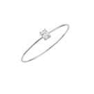 Bracelete Fechado Zircônia Retangular Cristal Banhado a Prata Bracelete Fechado Zircônia Retangular Cristal Banhado a Prata