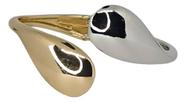 Bracelete Feminino Bicolor Gotas Dourado Prata Moderna