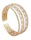 Bracelete Feminino Festa com 5 Pulseiras de Strass e Pérolas Cor:Dourado Bracelete Feminino Festa com 5 Pulseiras de Strass e Pérolas Cor:Dourado