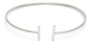 Bracelete Feminino Fio Quadrado Aberto 1,5mm Prata 925
