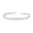 Bracelete feminino folheado em ródio branco liso bia