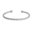 Bracelete feminino folheado em ródio branco tubo torcido lih Bracelete feminino folheado em ródio branco tubo torcido lih
