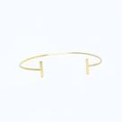 Bracelete Feminino Geométrico Dourado Banhado a Ouro 18 K