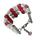 Bracelete Feminino Grande Rosa e Branco