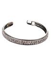 Bracelete Feminino Joia Pulseira Aberta 2 Camadas de Strass Cor:Prateado