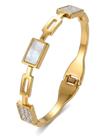 Bracelete Feminino Pulseira Cravejado Premium em Aço Banhado em Ouro 18k