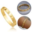 Bracelete feminino trevo dourado aço inoxidável banhado a ouro À Prova D'água