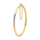 Bracelete Fino Redondo Diamantado com Fecho Folheado a Ouro 18k