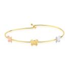 Bracelete Fio com Borboletas em Três Cores Folheado a Ouro 18k Bracelete Fio com Borboletas em Três Cores Folheado a Ouro 18k