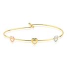 Bracelete Fio com Corações em Três Cores Folheado a Ouro 18k Bracelete Fio com Corações em Três Cores Folheado a Ouro 18k