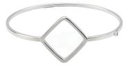 Bracelete Fio Quadrado Detalhe Losango 1.5 Mm Prata 925