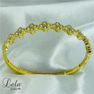 Bracelete flor 4 pétalas cravejadas folheado em ouro 18k