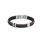 Bracelete Fossil Masculino Leather Essentials Brown JF04133040